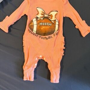Pink Football Baby One Piece